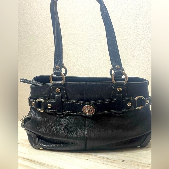Coach bag shoulder leather authenticated black “Carly” J0873-13236 - Picture 1 of 11